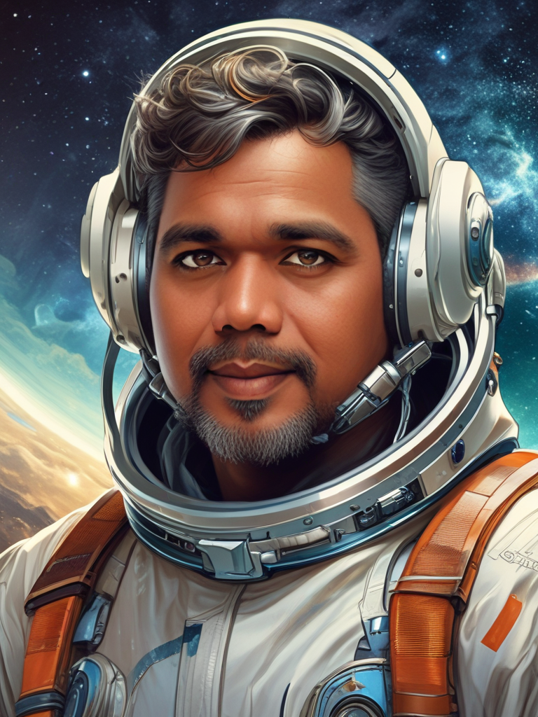 AI Headshot: Portrait of {prompt} as an astronaut, futuristic, ultra highly detailed,realistic, concept art, intricate textures, interstellar background, space travel, art by alphonse mucha, ryan kittleson, greg rutkowski, leesha hannigan, stephan martiniere, stanley artgerm lau