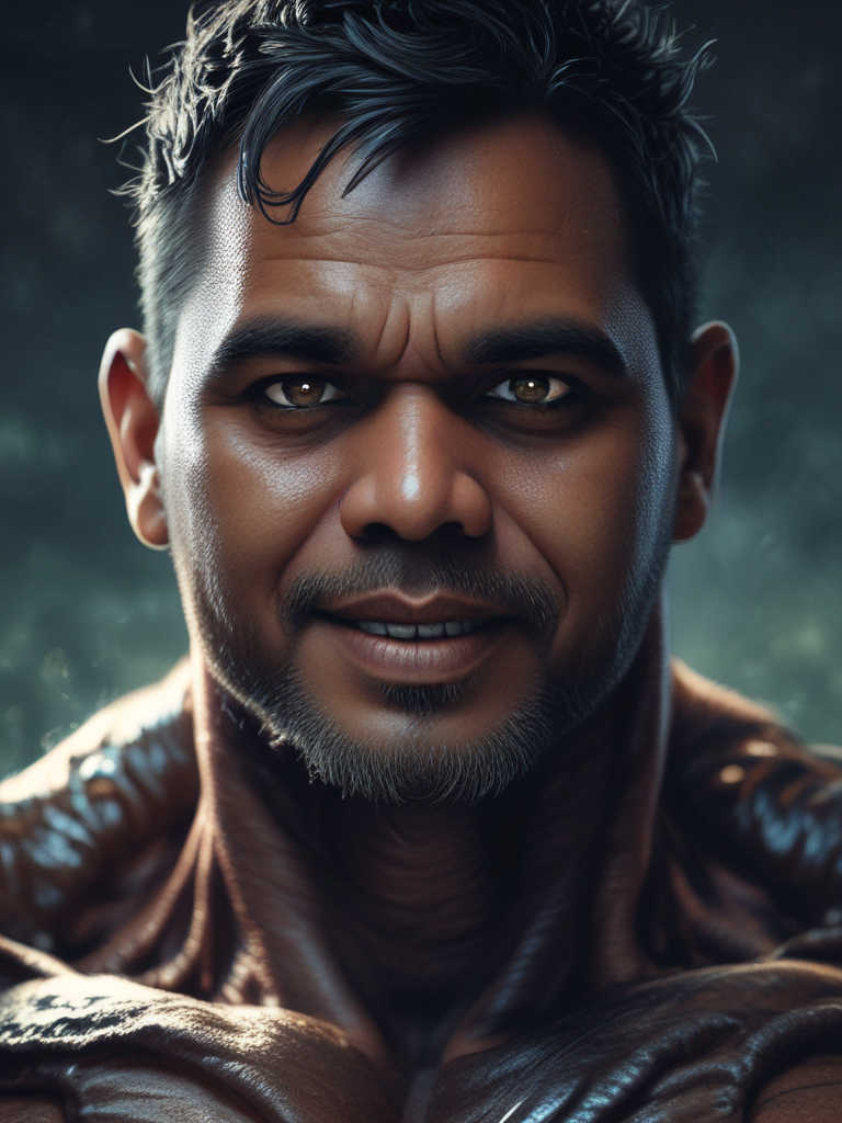 AI Headshot: Closeup portrait of {prompt} as monster, with glowing eyes and sharp teeth, dark shadows, foggy background, highly detailed, photorealism, concept art, digital painting, art by yahoo kim, max grecke, james white, viktor hulík, fabrizio bortolussi