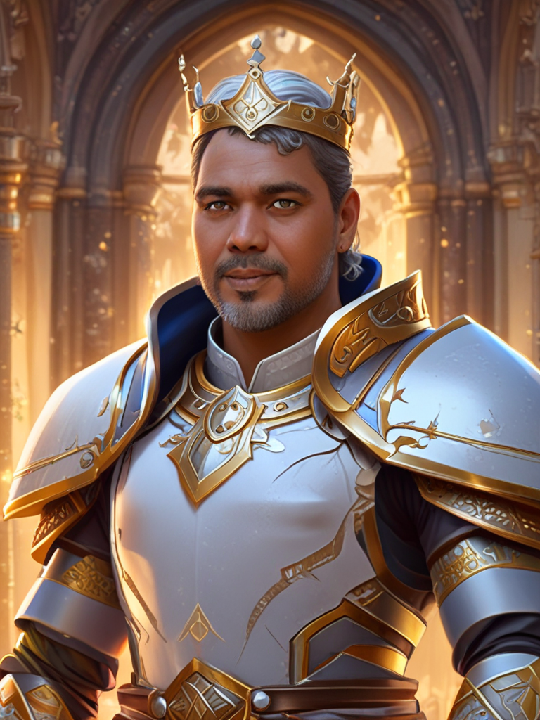 AI Headshot: Closeup portrait of {prompt} as a paladin, wearing brilliant white armor and a crown, fantasy concept art, artstation trending, highly detailed, beautiful landscape in the background, art by wlop, greg rutkowski, thierry doizon, charlie bowater, alphonse mucha, golden hour lighting, ultra realistic