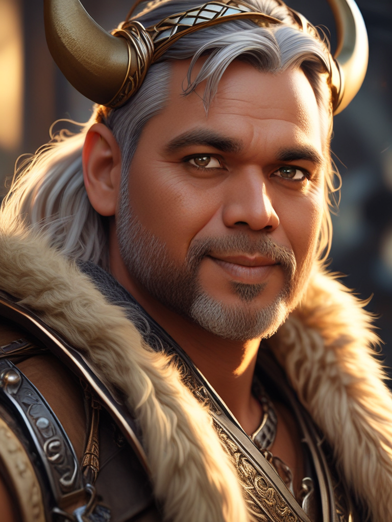 AI Headshot: Closeup portrait painting of {prompt} as a viking, ultra realistic, concept art, intricate details, powerful and fierce, highly detailed, photorealistic, octane render, 8 k, unreal engine. art by artgerm and greg rutkowski and charlie bowater and magali villeneuve and alphonse mucha, golden hour, horns and braids in hair, fur-lined cape and helmet, axe in hand, looking towards the camera