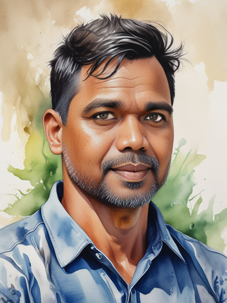 AI Headshot: Watercolor painting of {prompt} ,portrait,Vibrant, beautiful, painterly, detailed, textural, artistic